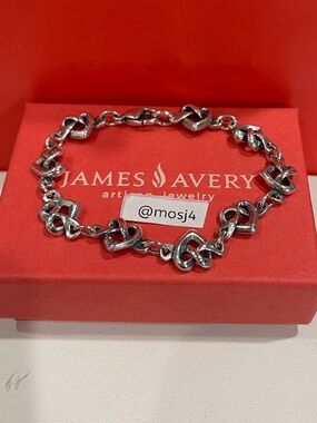 Retired James Avery Lovers Knot Heart Bracelet